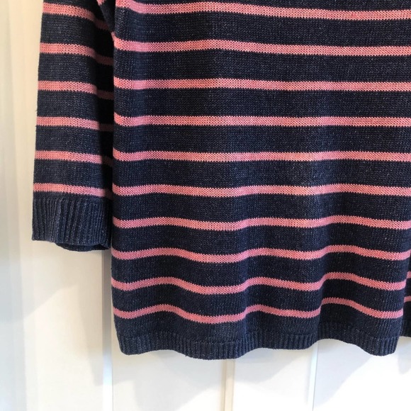 Talbots 100% Linen Striped Sweater Size Medium P - Picture 2 of 5